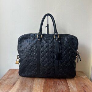 Gucci Guccisima GG LEATHER Briefcase Black